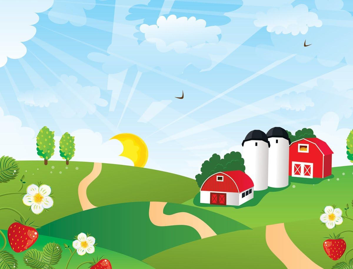 jp london pmur2066 即剥即贴可移除墙贴壁画,幸福地美国农场卡通,10.